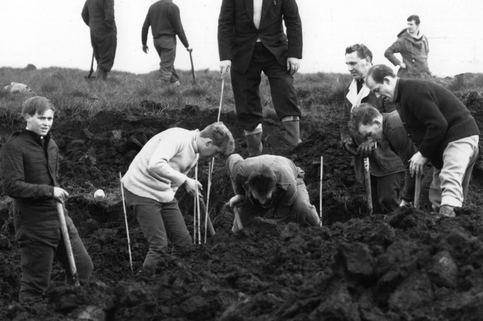  Police digging at the scene where the body of victim Lesley Downey was found