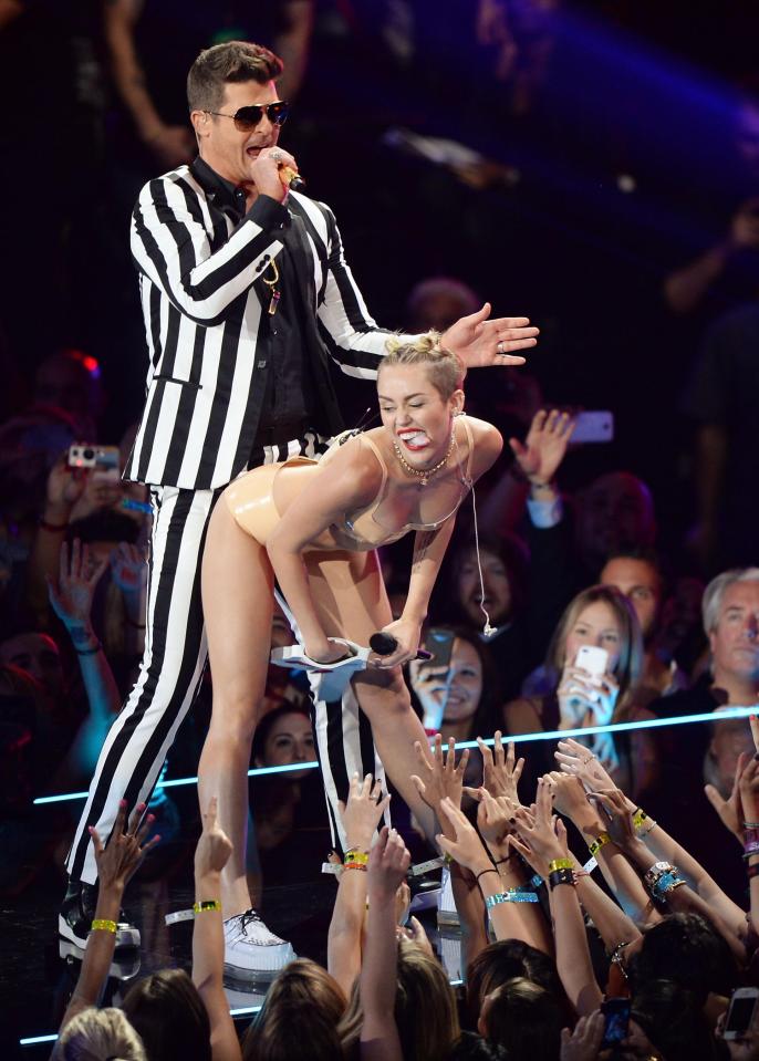  The infamous moment Miley performed with Robin Thicke at the 2013 MTV VMA