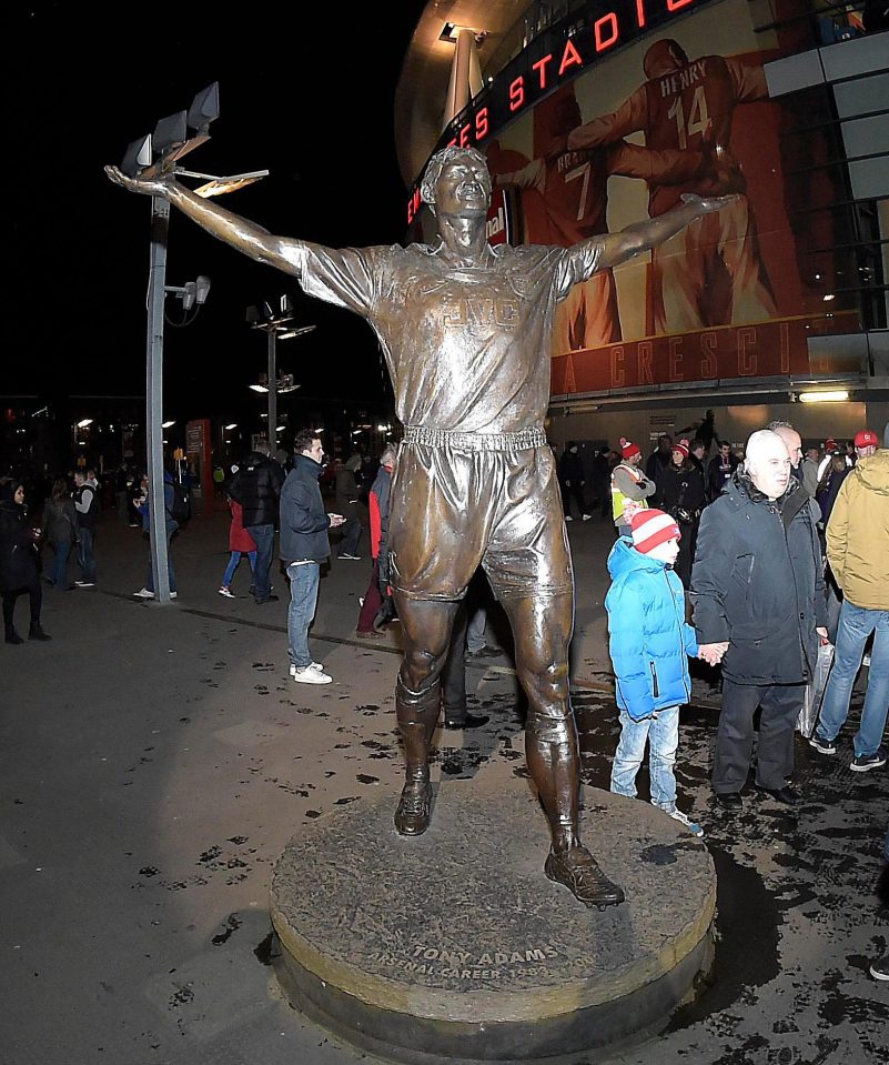 The statue of Adams outside The Emirates Stadium