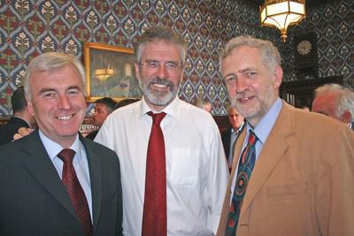 John McDonnell, Adams and Corbyn look chummy at a recent meeting