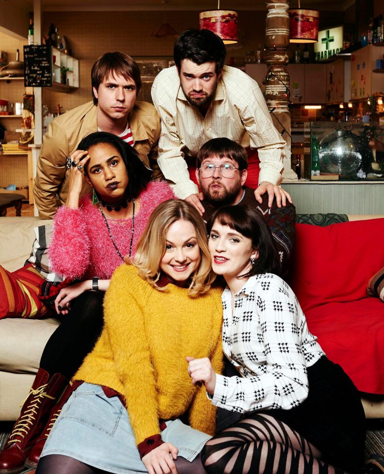  Joe, top left, with his Fresh Meat co-stars