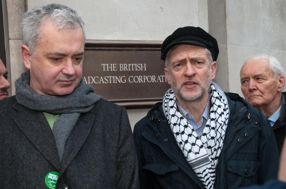  Andrew Murray, who is helping to lead Labour's election campaign, with Jeremy Corbyn at a March for Gaza