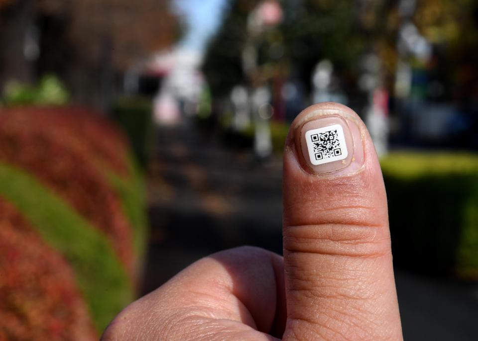 In Japan dementia patients can get barcodes with their name and address stuck on their thumb