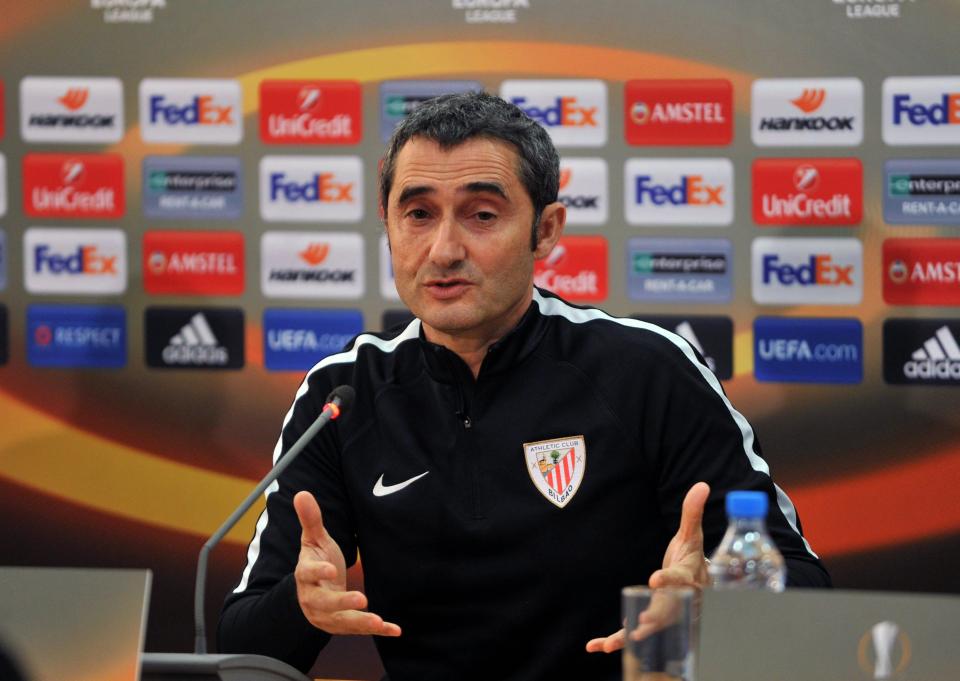  Athletic Bilbao boss Ernesto Valverde is set to take over as Barca boss