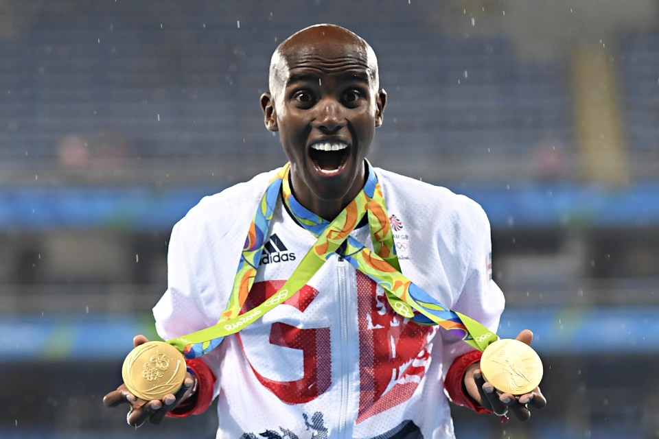 Sir Mo Farah won gold in the 5,000m and 10,000m at the London 2012 and Rio 2016 Olympic games.