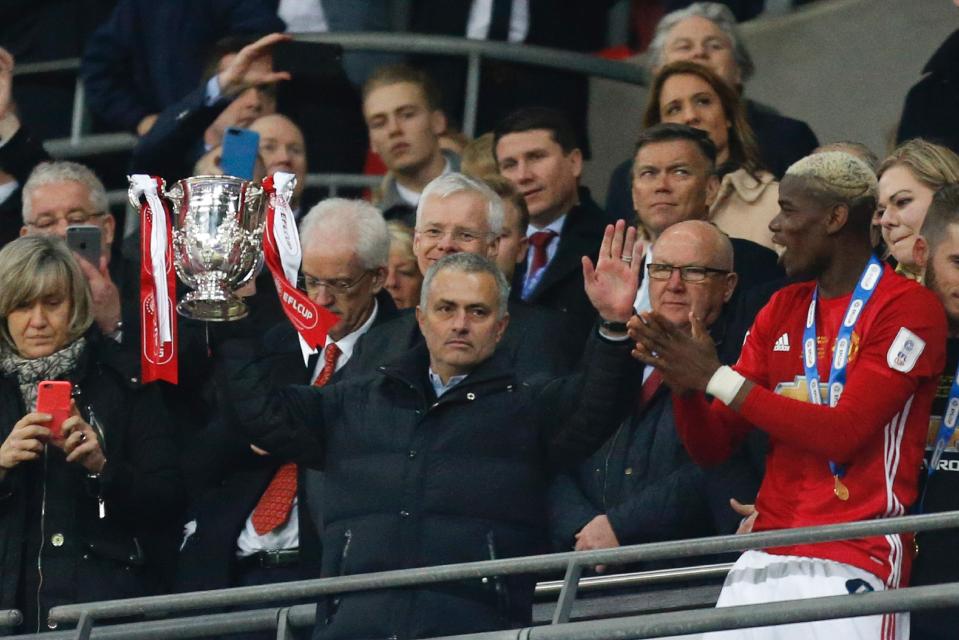 Jose Mourinho won the League Cup title in his first season at Manchester United