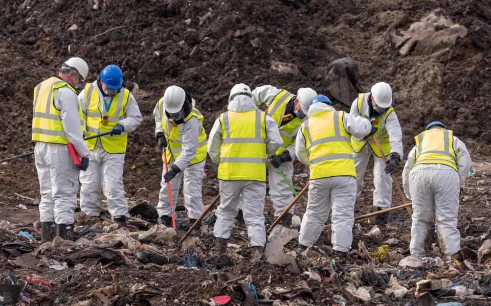  Search in the dump site only began a matter of weeks ago despite Corrie being missing since September 2016