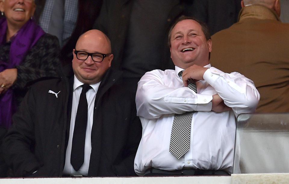  Mike Ashley (right) may not invest enough on Newcastle's squad