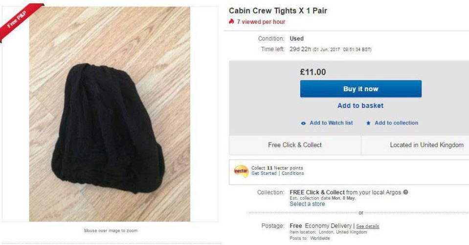 Ebay has cracked down on the sale of bizarre items in recent years, so when selling used tights, many of the descriptions claim that they are washed 