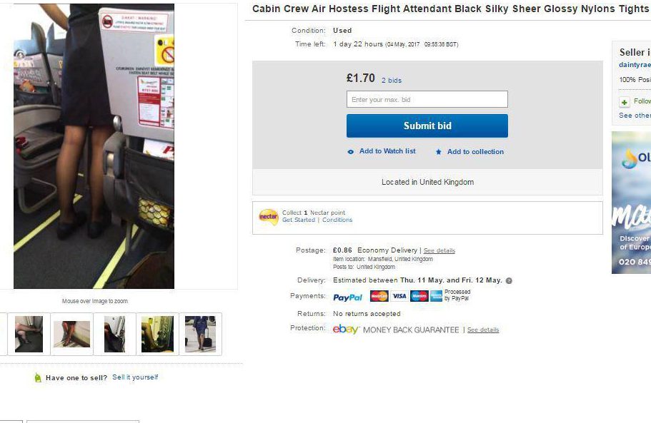 Flight attendants are making extra cash by selling their used shoes and tights to foot fetishists