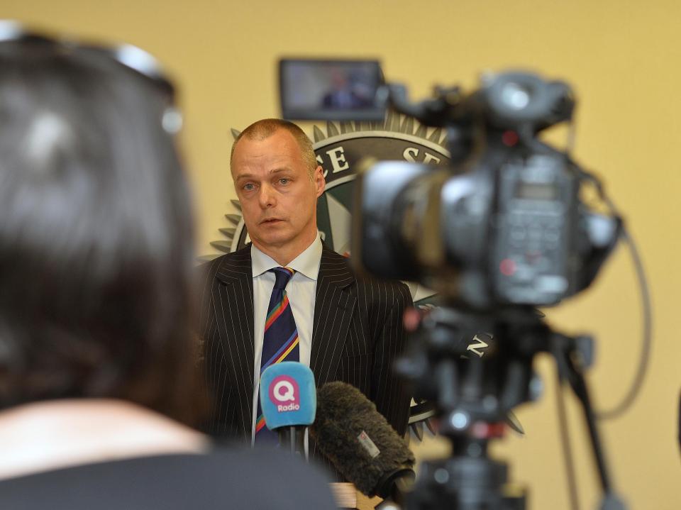  Detective Superintendent Kevin Geddes speaks to the media at PSNI Head Quarters on Wednesday