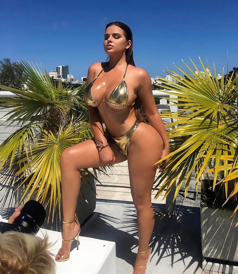 Kvitko also treated her fans to this picture of her in a shimmering gold bikini