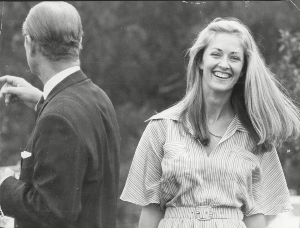  Prince Philip shares a laugh with a young Lady Brabourne who was a regular guest of the Duke