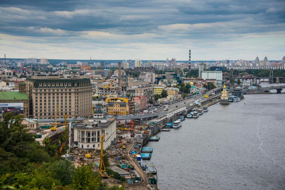 The Dnieper river runs through Kiev. In the summer months, locals head to two islands situated in the waterways to relax on the sandy beaches 