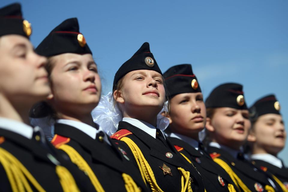  Hundreds of Russian military cadets took part in the practice event - a highlight on the Russian calendar