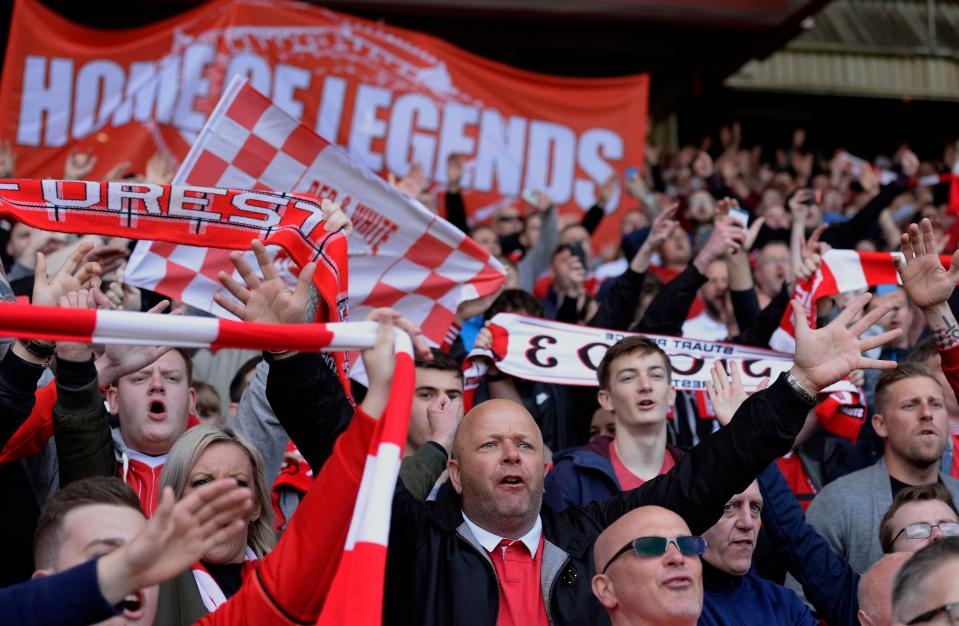  Nottingham Forest fans celebrate final day survival after beating Ipswich