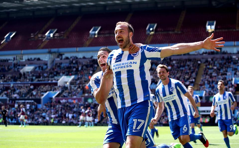  The 33-year-old scored 23 goals in 47 appearances for Brighton