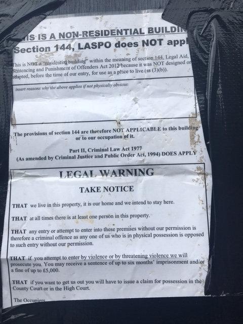 The travellers posted these official-sounding notices at the entrance to the site