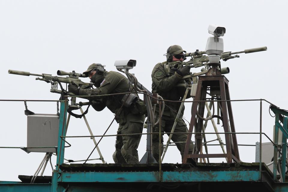  Rooftop snipers were also deployed as part of the president's security measures