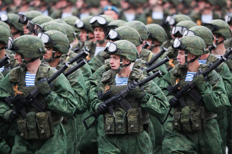  The parade featured thousands of goose-stepping soldiers