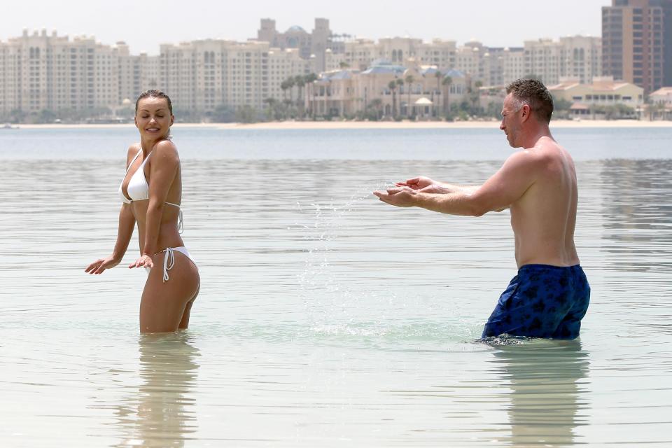  Splash me... James and Ola have fun in the water