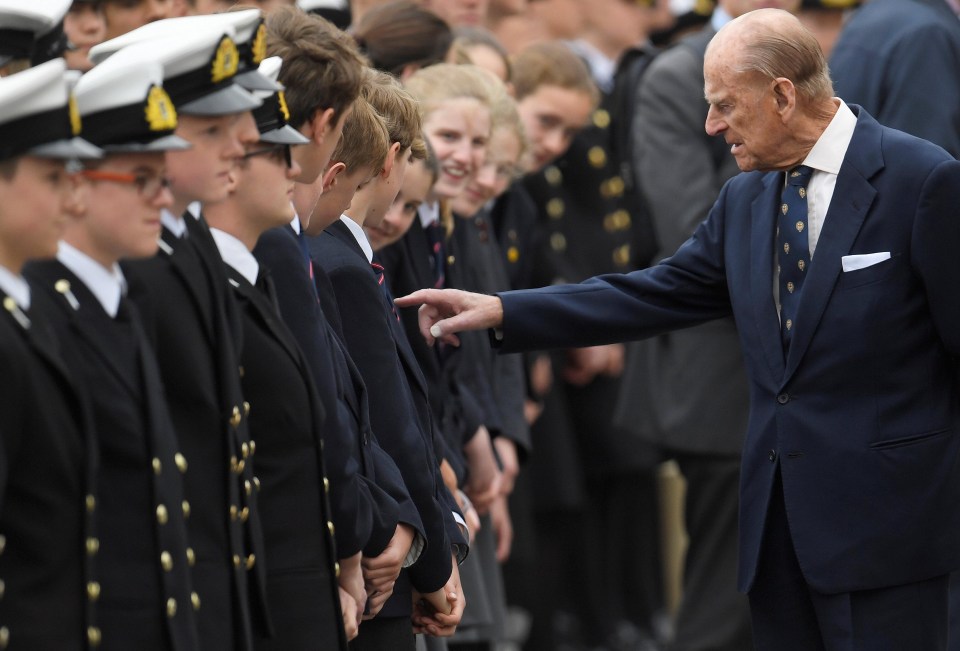 The Prince inspects pupils at the prestigious naval college in one of his last remaining engagements before he retires