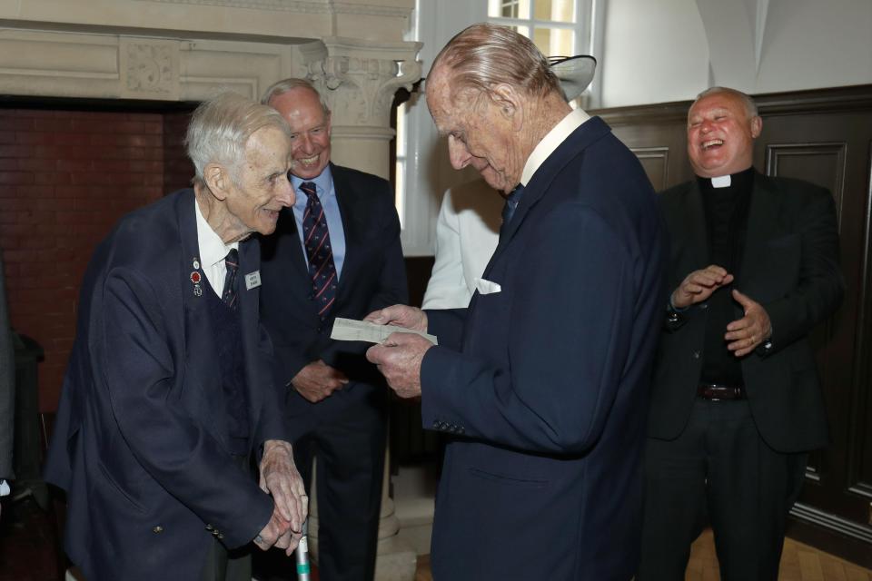  Former Pangbourne pupil Keith Evans, who served with The Duke (pictured together at yesterday's event) in the 1940s described him as 'randy'