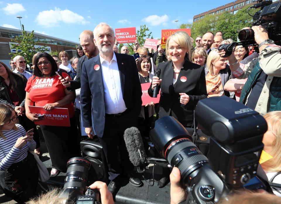  The Labour leader got a warm reception in sunny Manchester