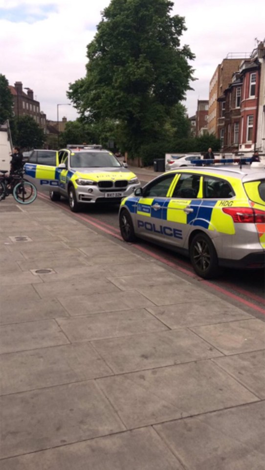 Police raced to a street in north London amid reports of a man armed with two knives