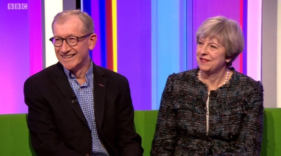  Mrs May appeared on The One Show with her husband Philip May