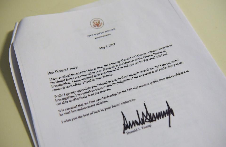  Donald Trump issued a scathing and unexpected letter of dismissal saying Comey was not fit to lead the FBI