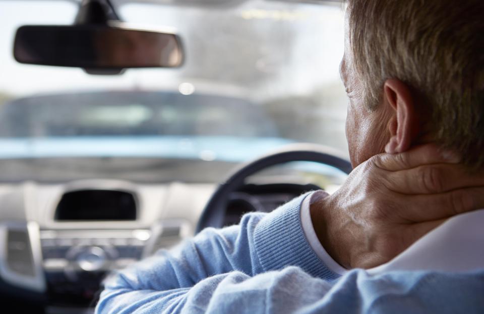 Man driving car