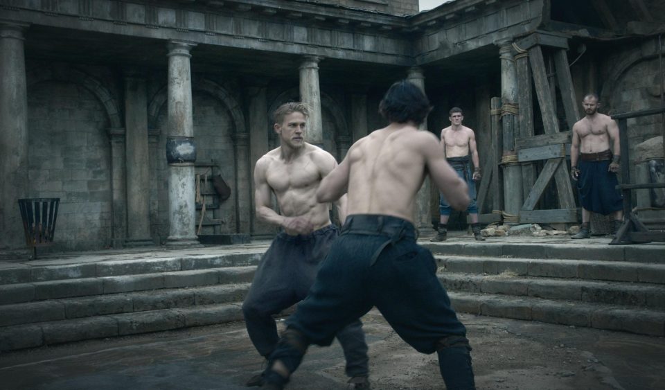  Charlie Hunnam as King Arthur in combat training