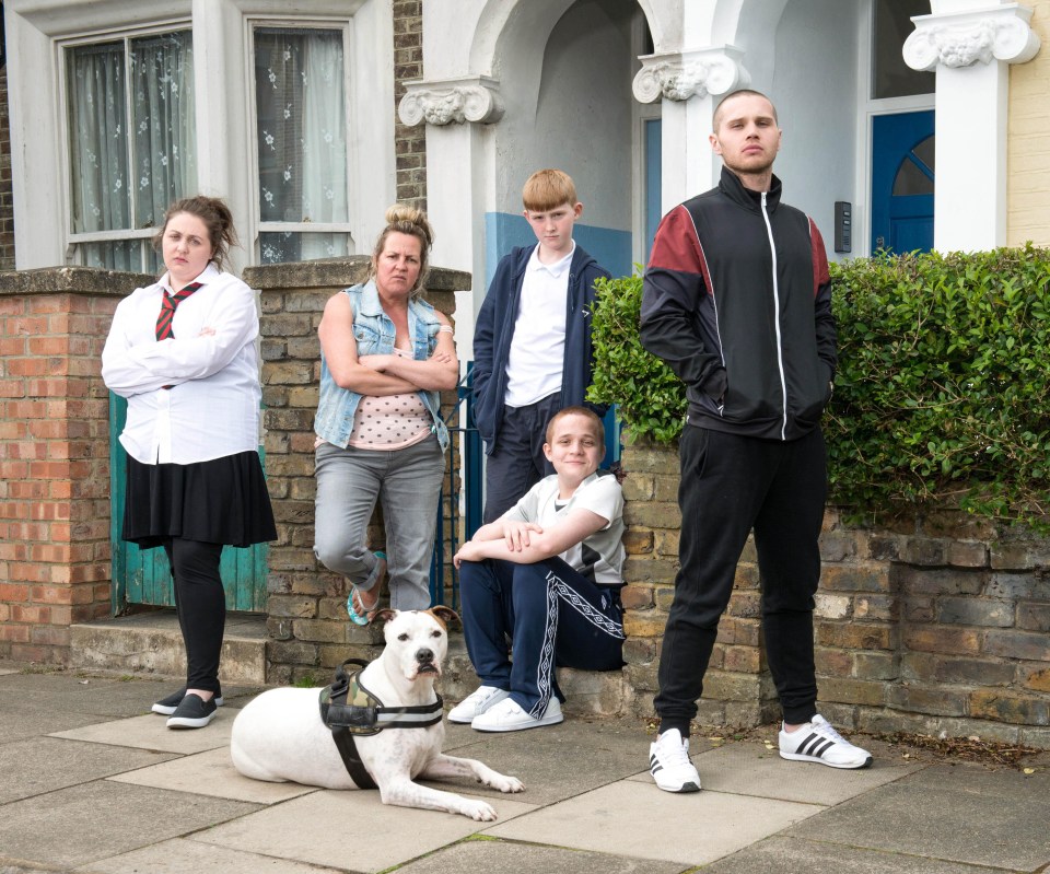 Lorraine (second left) is playing mum Karen Taylor alongside co-stars, left to right, Clair Norris, real-life brothers Tom and Alfie Jacobs, and Danny Walters