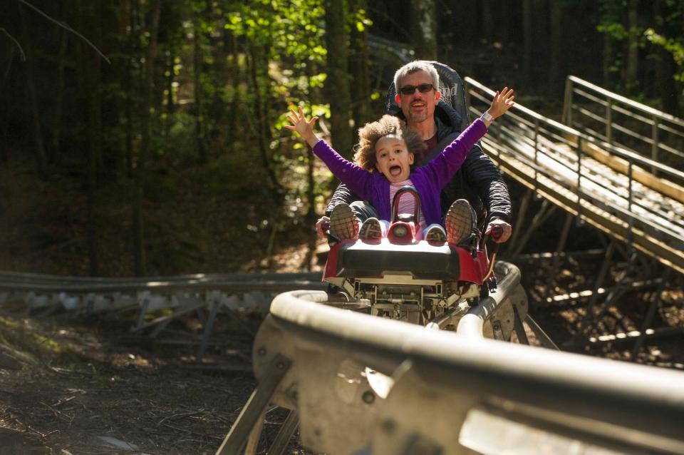 The 1-2 person carriages reach speeds of up to 25 mph on the route