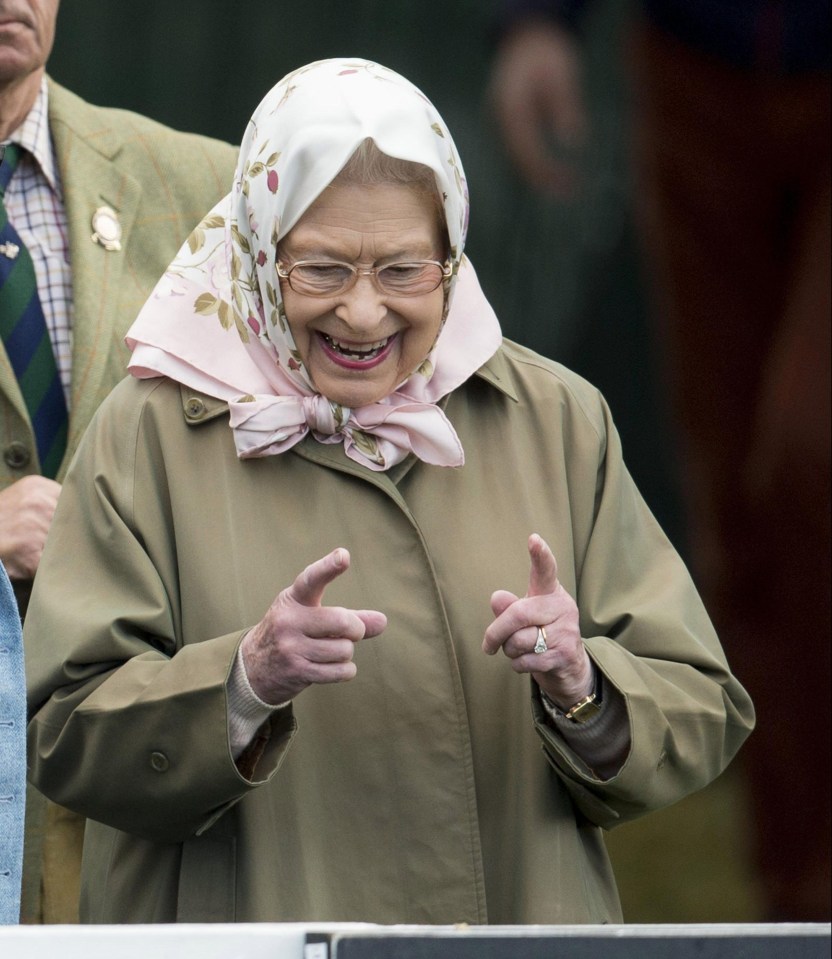 The Queen enjoys a light-hearted moment on the third day of the Royal Windsor Horse Show