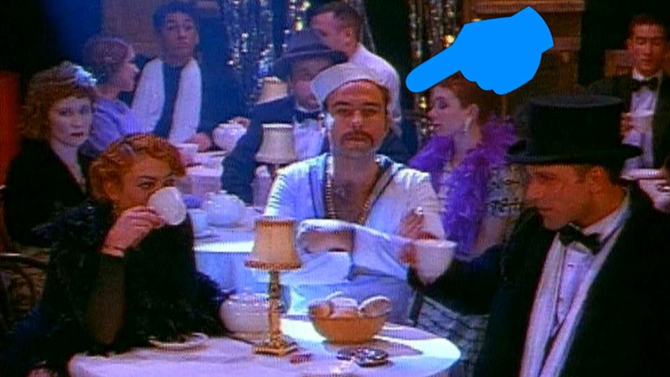  David Walliams looking rather unimpressed in Ant & Dec music video