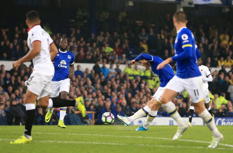 Ross Barkley fires Everton ahead in what could be his final home game