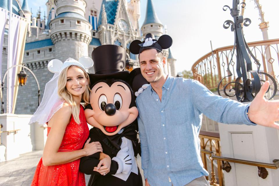  Bachelor alumni Ben Higgins and Lauren Bushnell host the TV show which lifts the lid on Disney weddings