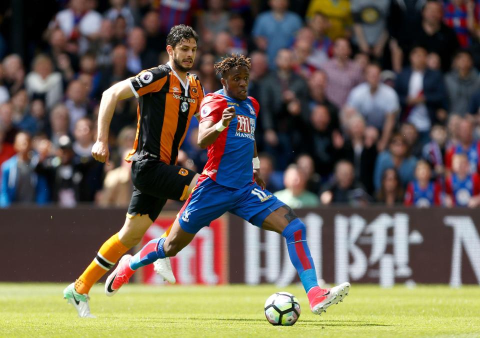  Wilfired Zaha netted against Hull as the Tigers were relegated to the Championship