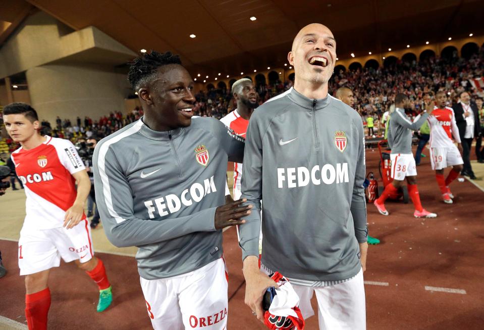 Benjamin Mendy enjoyed a title-winning party at Monaco after they beat PSG to the Ligue 1 crown