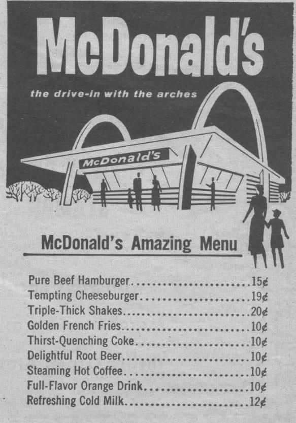  The original McDonald's menu was far less complex than the varied list we have today