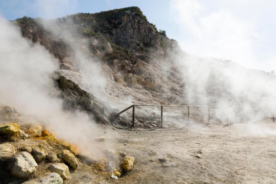  Steam and fumes rise from Campi Flegrei in southern Italy