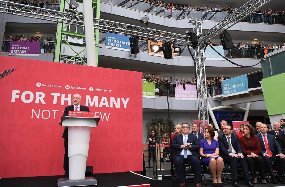  Jeremy Corbyn unveiled the party manifesto in Bradford alongside colleagues and supporters