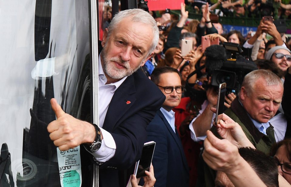 Mr Corbyn campaigned in Huddersfield this afternoon after launching the manifesto in Bradford