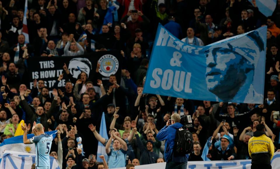  The fans gave Pablo Zabaleta a rousing send off