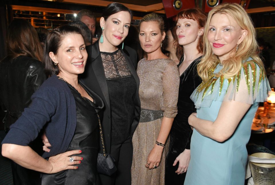 Sadie Frost, Liv Tyler, Kate, Karen Elson and Courtney Love partied together at Isabel in London's Mayfair