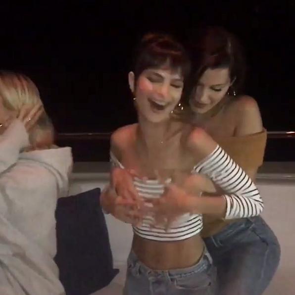  Bella Hadid and Emily Ratajkowski party on a yacht during the Cannes Film Festival