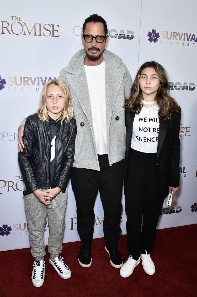  Cornell pictured with his kids Christopher and Toni at the premier of 'The Promise' last month