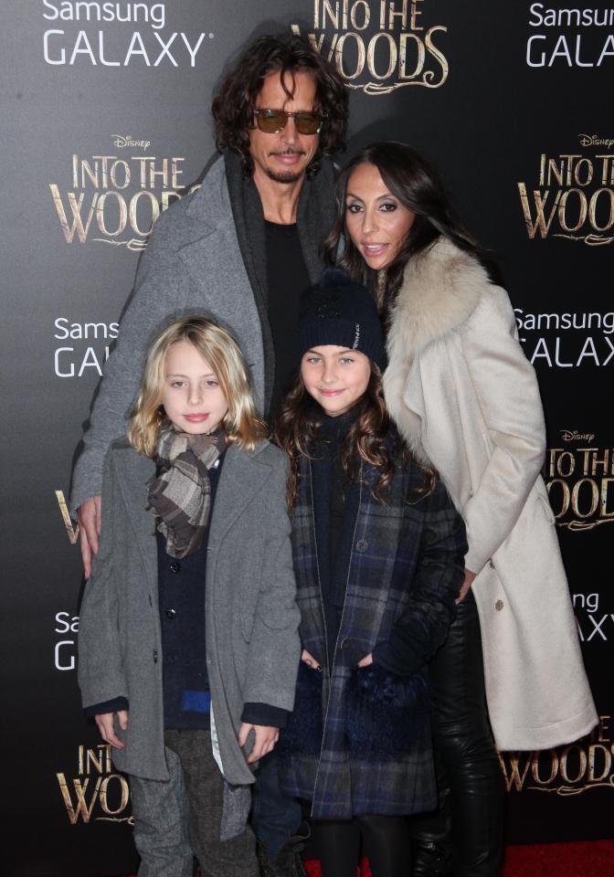  Chris Cornell, Soundgarden and Audioslave frontman has died aged 52. Here he is seen pictured with his wife Vicky Karayiannis and his kids Christopher and Toni Cornell